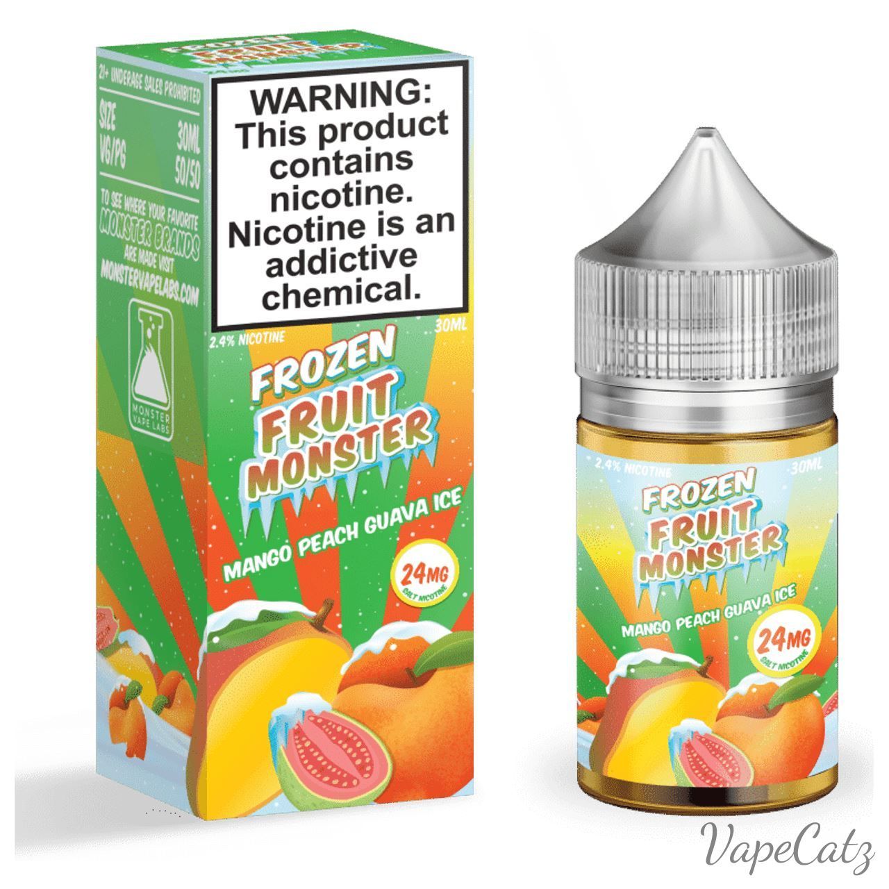 Monster Labs Salt High Content Salt E-Liquid High Content Salt E-Liquid 24mg Mango Peach Guava Ice