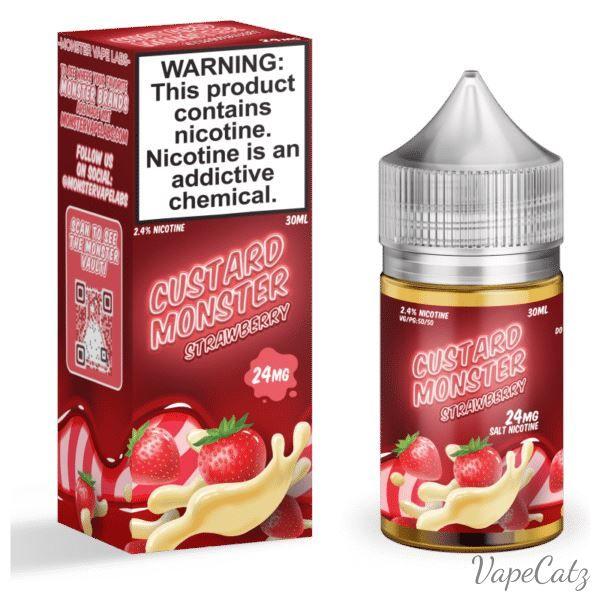 Monster Labs Salt High Content Salt E-Liquid High Content Salt E-Liquid 24mg Strawberry Custard