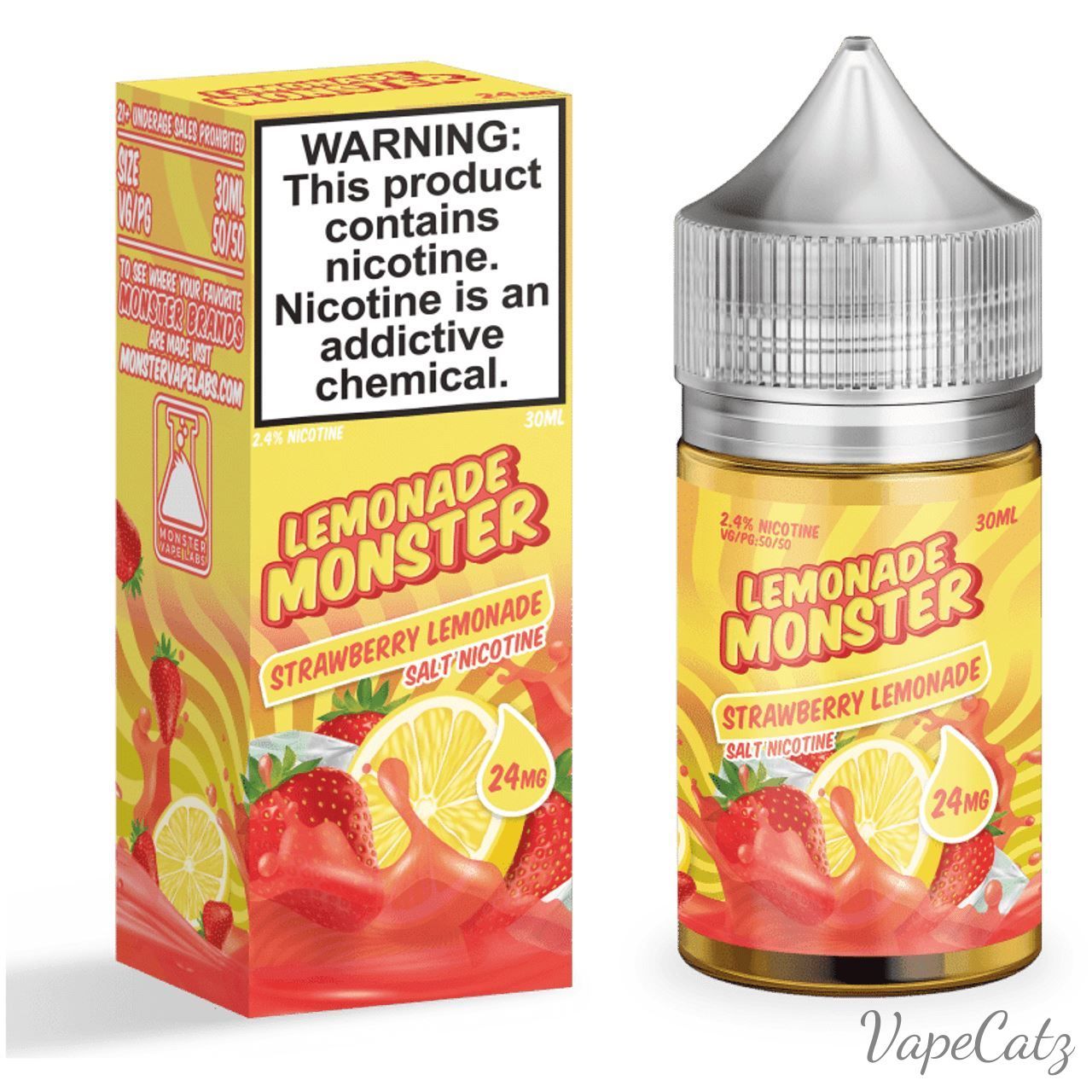 Monster Labs Salt High Content Salt E-Liquid High Content Salt E-Liquid 24mg Strawberry Lemonade