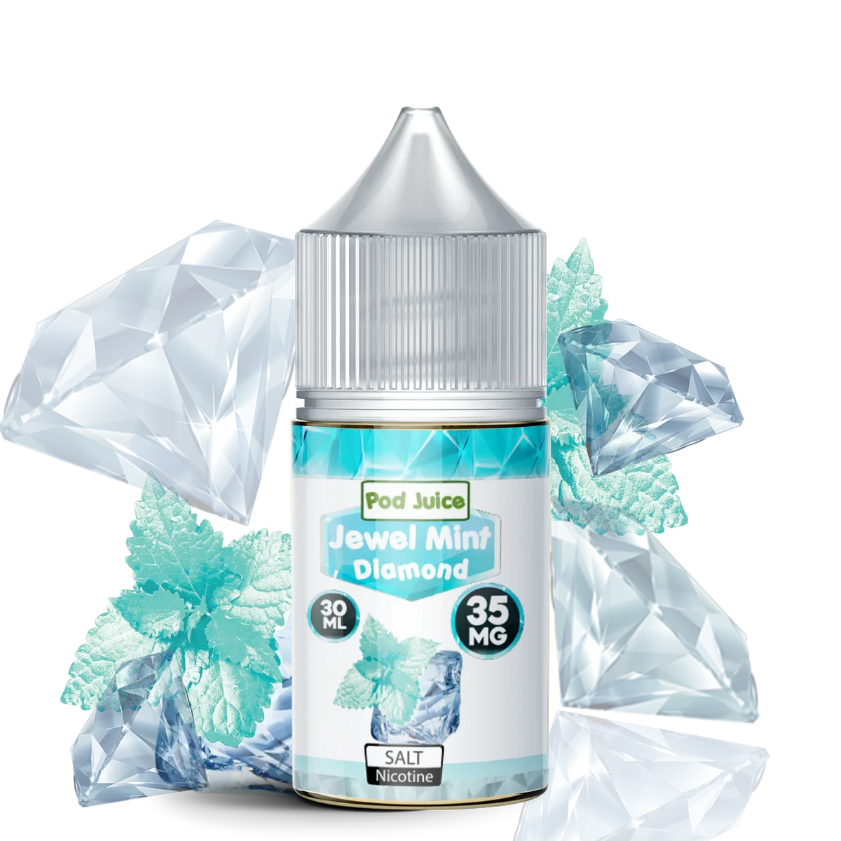 Pod Juice Salt 30ml High Content Salt E-Liquid High Content Salt E-Liquid Jewel Mint Diamond 20mg