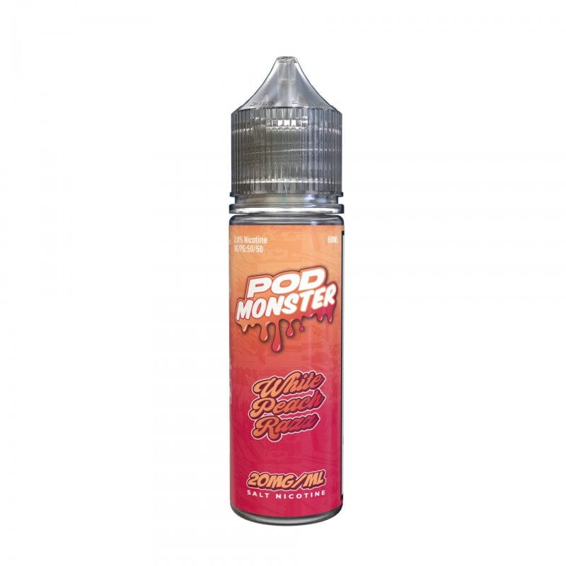 Pod Monster Salts 60ml High Content Salt E-Liquid High Content Salt E-Liquid 20mg White Peach Razz
