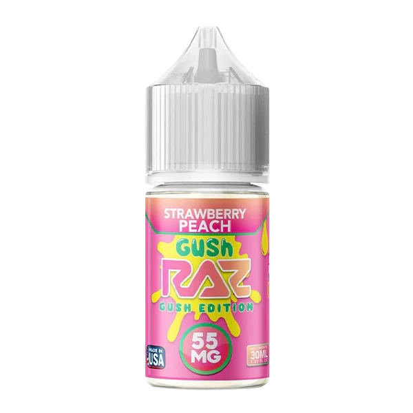 Raz Gush Edition High Content Salt E-Liquid Wicked & Vivi's House Strawberry Peach Gush