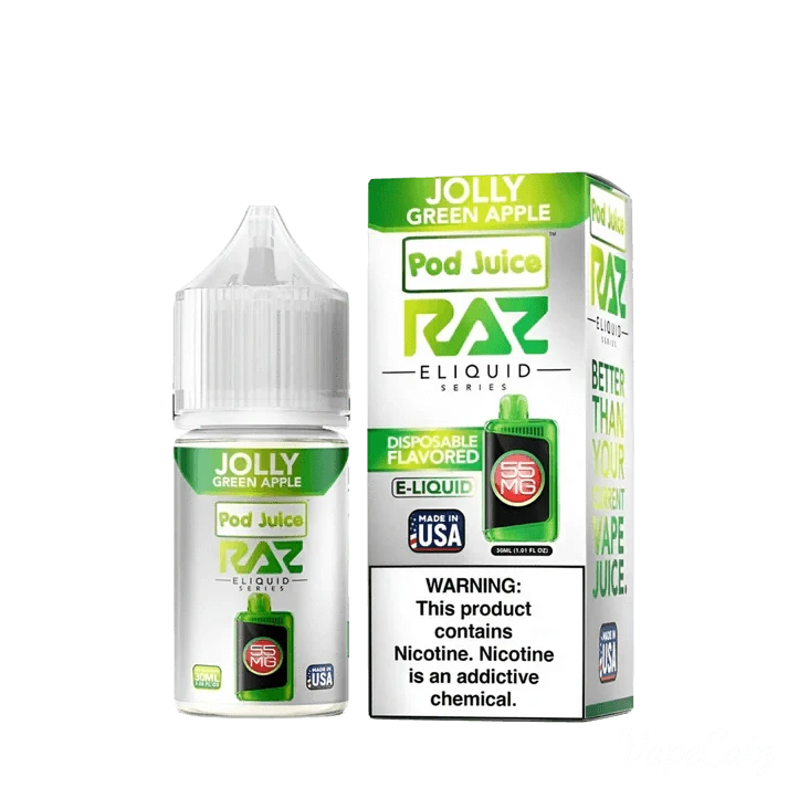 Raz Pod Juice High Content Salt E-Liquid High Content Salt E-Liquid Jolly Green Apple 30mg