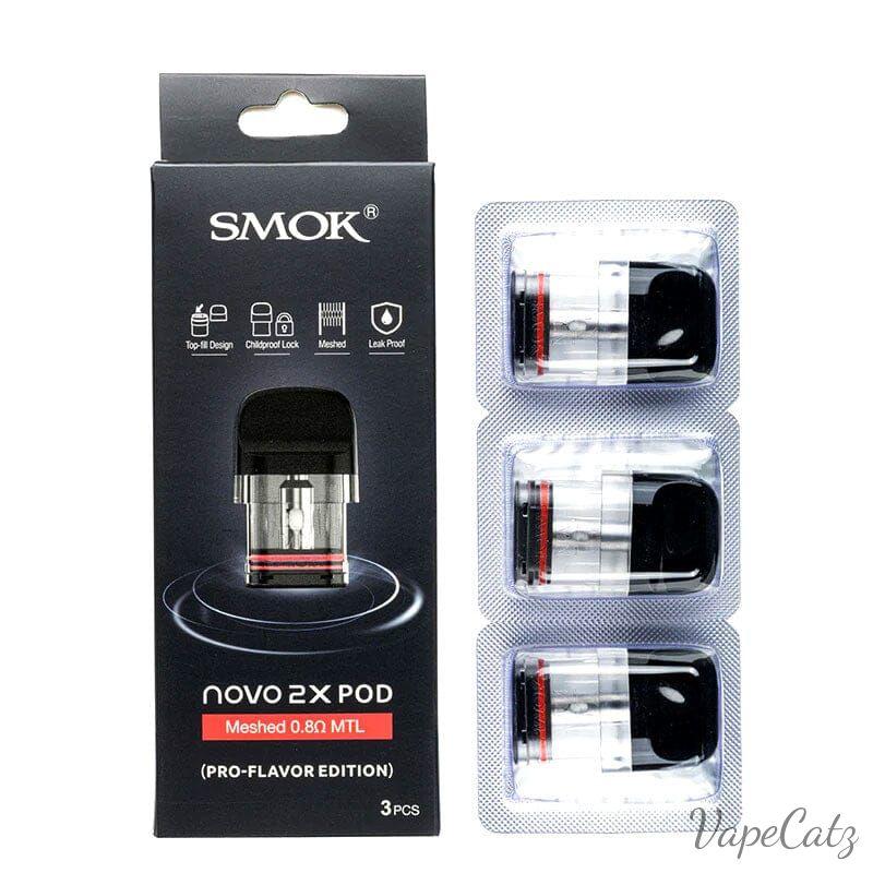 SMOK Novo Pods - Compatible with all Novo Pod Systems Coil Smok 3 Per Box Novo 2X Meshed 0.8 MTL - Black Box