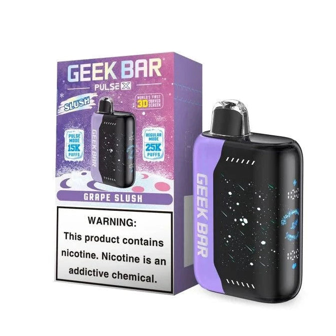 The Geek Bar Pulse X Slush Edition Disposable Wicked & Vivi's House Grape Slush