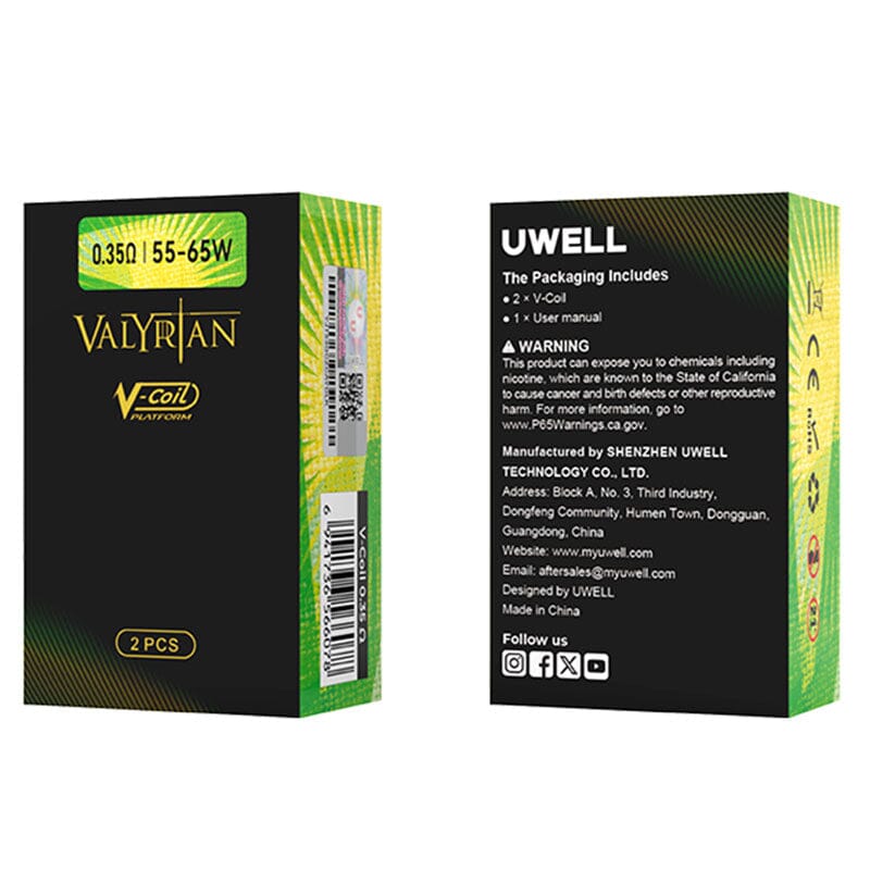 Uwell V-Coil Platform for for Valyrian 2 Tank, Valyrian 2 Pro Tank,Valyrian 3 Tank,Valyrian 4 Tank (2pcs/pack) Classic Collection Classic Collection 0.18ohm
