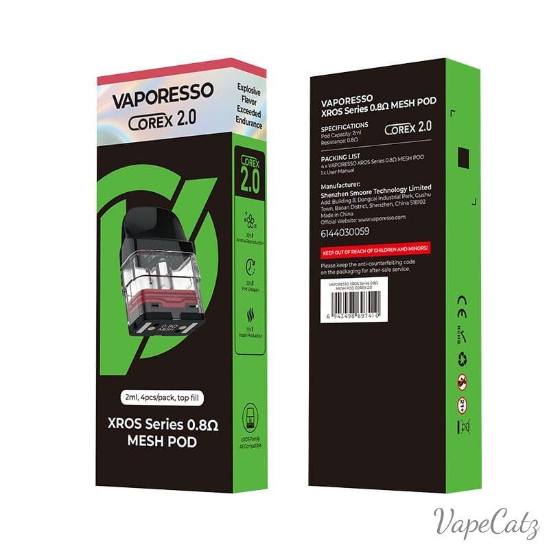 Vaporesso XROS Corex 2.0 Series Pod Cartridge for Xros 2ml / 3ml (4pcs/pack) Coil Vaporesso 0.8 Top Fill 2ml