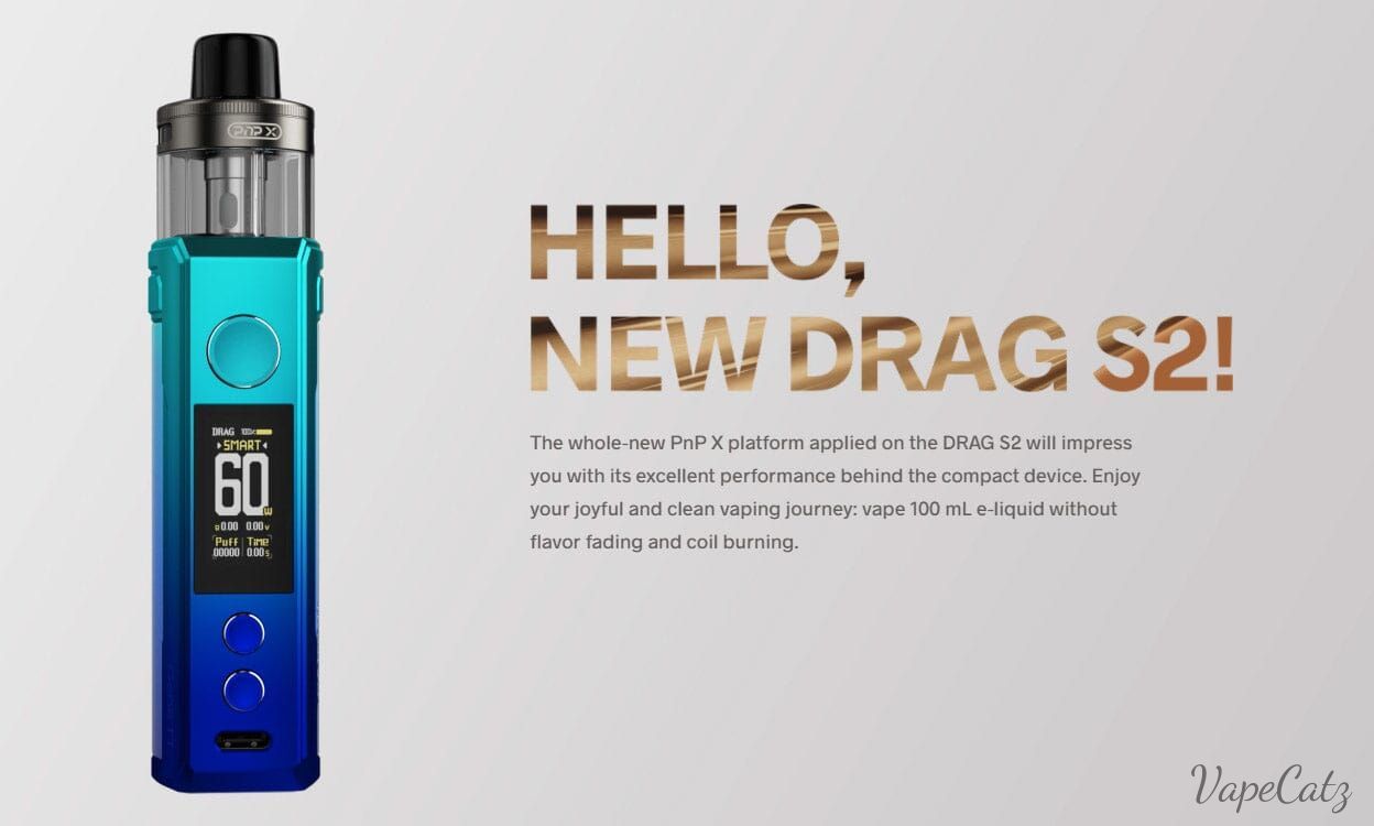 Voopoo Drag S2 60W Box Mod Kit with PnP X Cartridge DTL / MTL 2500mAh 5ml Classic Collection Classic Collection