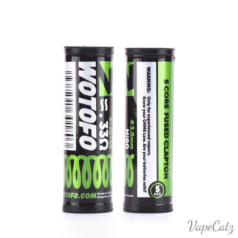 Wotofo Wire - pre built coils - 10 pack Vape Accessories Wire 5 Core Fused Clapton 0.33 - These are a 5 piece pack - very special.