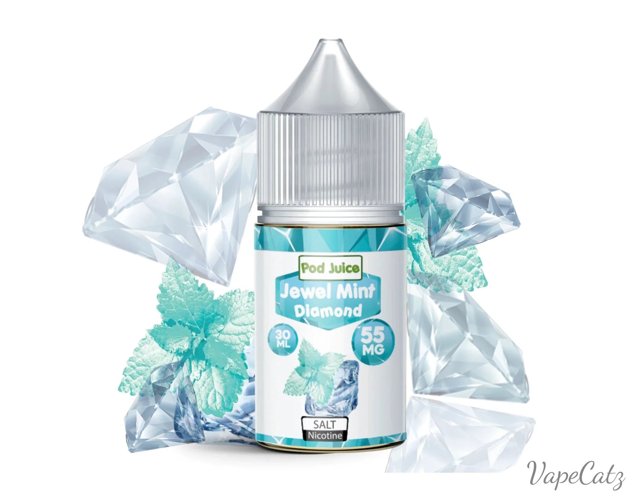 Pod Juice Salt 30ml High Content Salt E-Liquid High Content Salt E-Liquid Jewel Mint Diamond 10mg