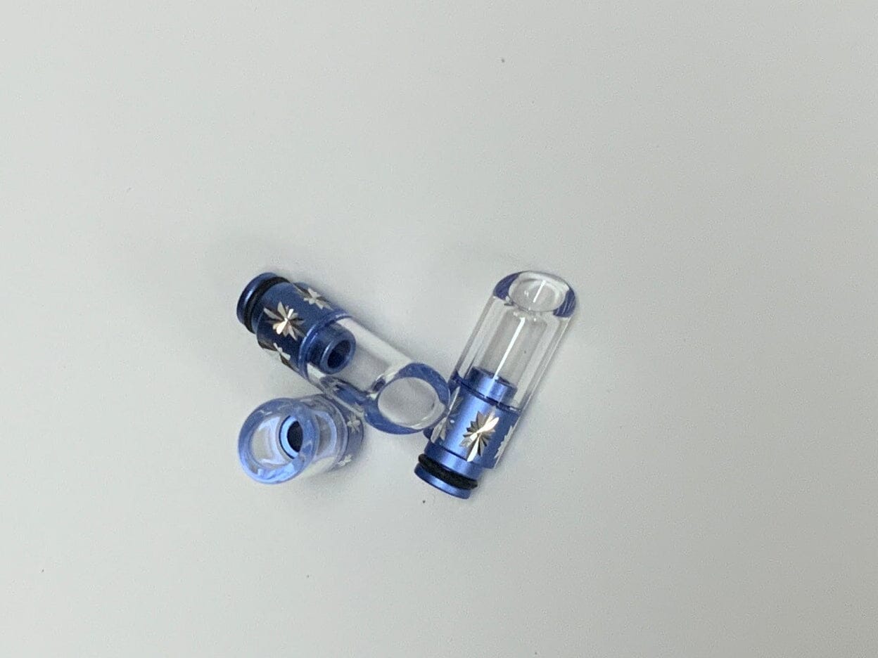 510 Clear Slanted Tube with Aluminum Base C1 Vape Accessories 510 Replacement Tips Blue 