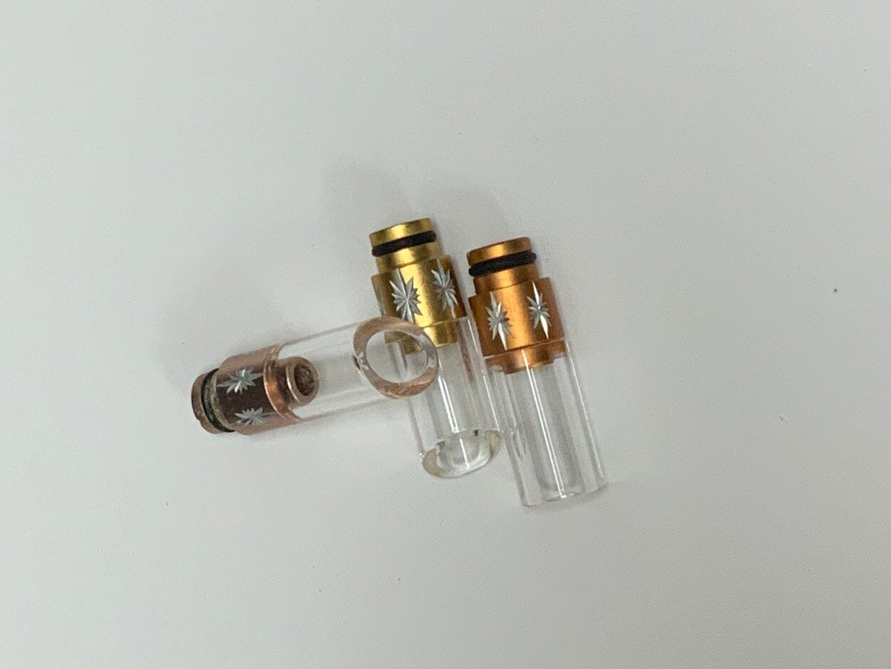 510 Clear Slanted Tube with Aluminum Base C1 Vape Accessories 510 Replacement Tips Gold 