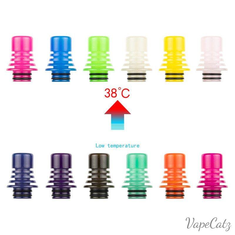 510 Color changing w grooves Drip or Mouthpiece T18 Vape Accessories 510 Replacement Tips 
