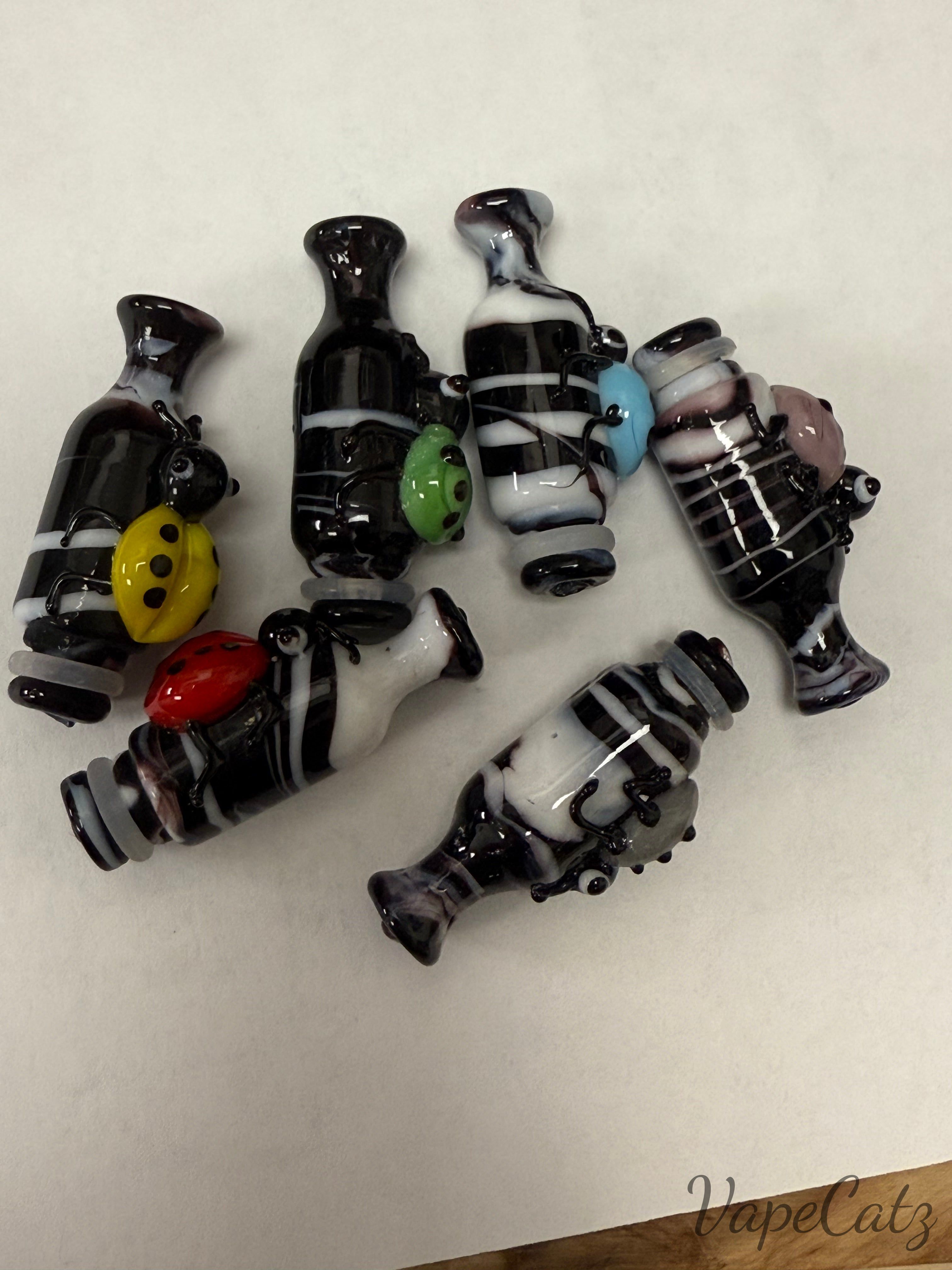510 Fancy Glass with Lady Bug Drip Tip Y8 Vape Accessories 510 Replacement Tips 