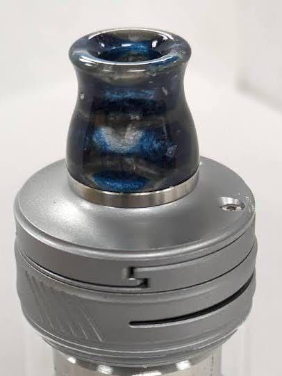 510 Flared Volcano Resin Tip 5YB1 Vape Accessories 510 Replacement Tips Black with Teal & Grey 