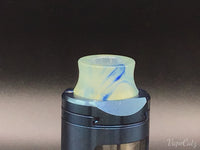 510 Wide Bore Concave Drip Tip or Mouthpiece Pastel Colors F1 Vape Accessories 510 Replacement Tips Opaque with Blue Swirls 