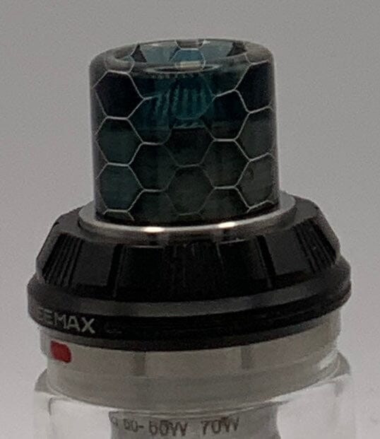 810 Drip Tip - Wide Bore with screen Cobra design V17 Vape Accessories 810 Drip Tip Black to Gray Cobra 