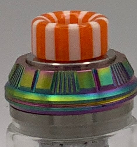 810 Resin Short & Stripey... like a candy cane... but better V25 Vape Accessories 810 Drip Tip Sunny D Orange 