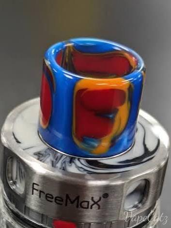 810 Standard Wide-Bore Drip Tip - and more colors! YB3 810 Drip Tip Blue with Orange and Red Swirls 