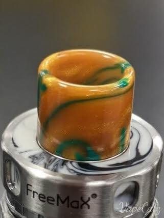 810 Standard Wide-Bore Drip Tip - and more colors! YB3 810 Drip Tip Orange with Green and Gold Swirls 