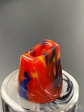 810 Whistle Tip Replacement Mouthpiece YB1 Vape Accessories 810 Drip Tip Red with Yellow Black and Blue Swirls 