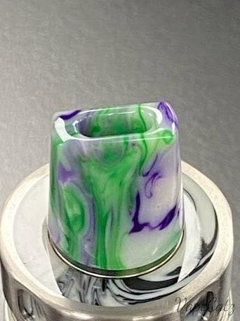 810 Whistle Tip Replacement Mouthpiece YB1 Vape Accessories 810 Drip Tip White with Green and Purple Swirls 