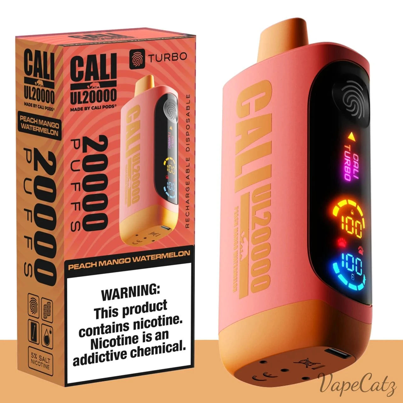 Cali UL20000 Turbo Disposable Wicked & Vivi's House Peach Mango Watermelon 