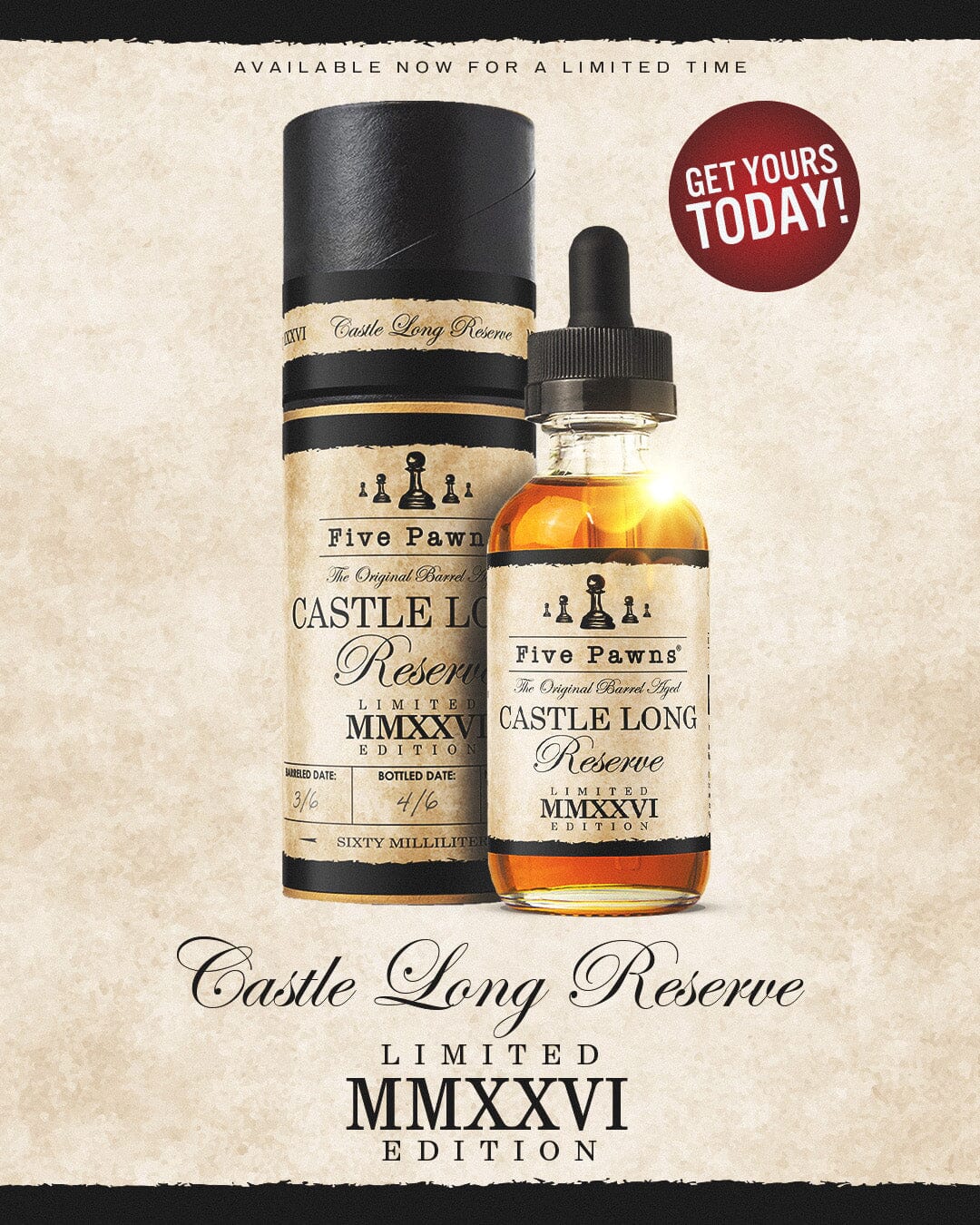 Castle Long Reserve - MMXXVI - 2026 E-liquid Five Pawns 