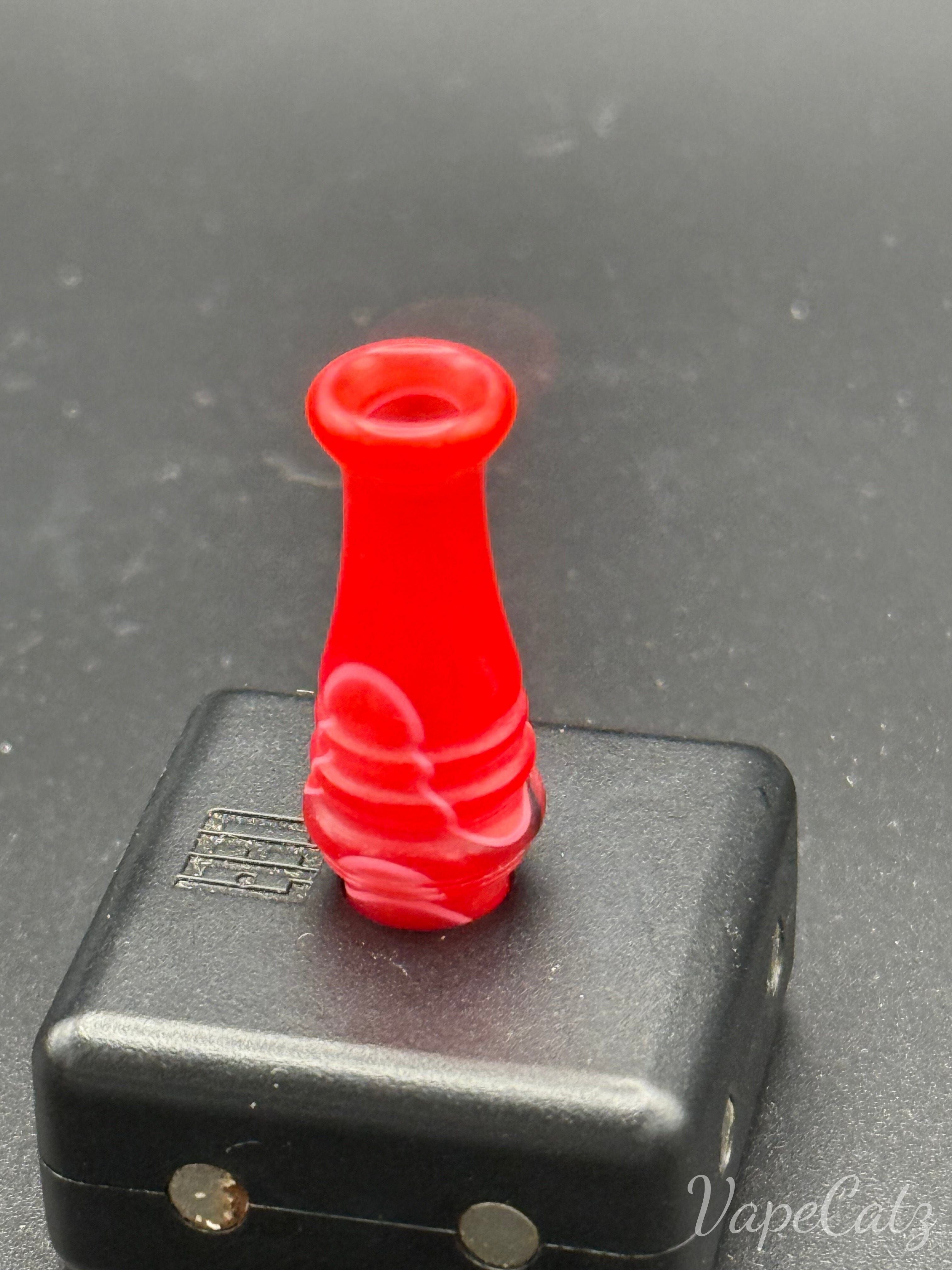 CE4 / CE5 Clearomizer Drip Tip Y9 Vape Accessories 510 Replacement Tips Bright Red with Black swirls 