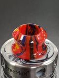 Concave Drip Tip, Super Comfy! YB4 Vape Accessories 810 Drip Tip Red with Black and Yellow Swirls 