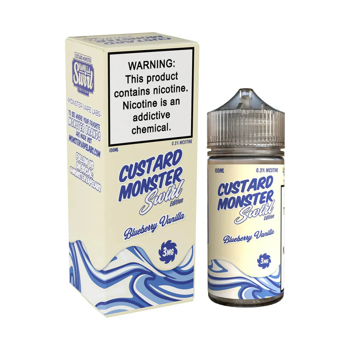 Custard Monster SWIRLs E-Liquid Custard Monster Blueberry Vanilla Swirl Edition 3mg 