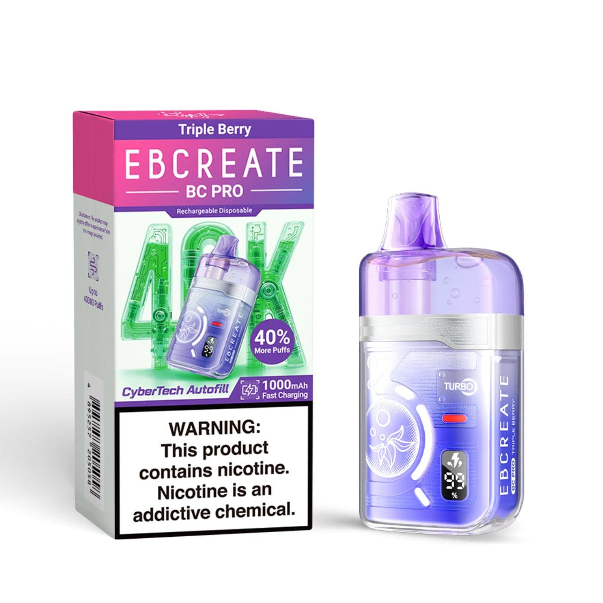 EBCREATE BC Pro 40K Disposable Wicked & Vivi's House Triple Berry 