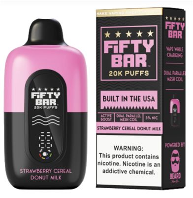 Fifty Bar USA Made Disposable Fifty Bar Strawberry Cereal Donut 