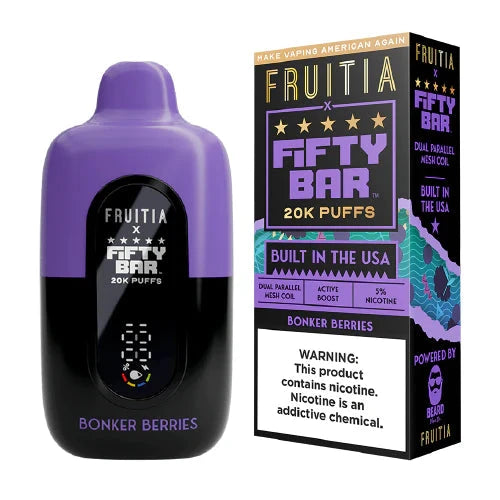 Fifty Bar USA Made Fruitia Collection Disposable Fifty Bar Bonker Berries 