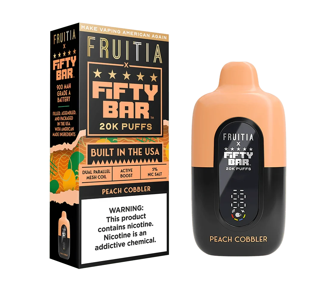 Fifty Bar USA Made Fruitia Collection Disposable Fifty Bar Peach Cobbler 