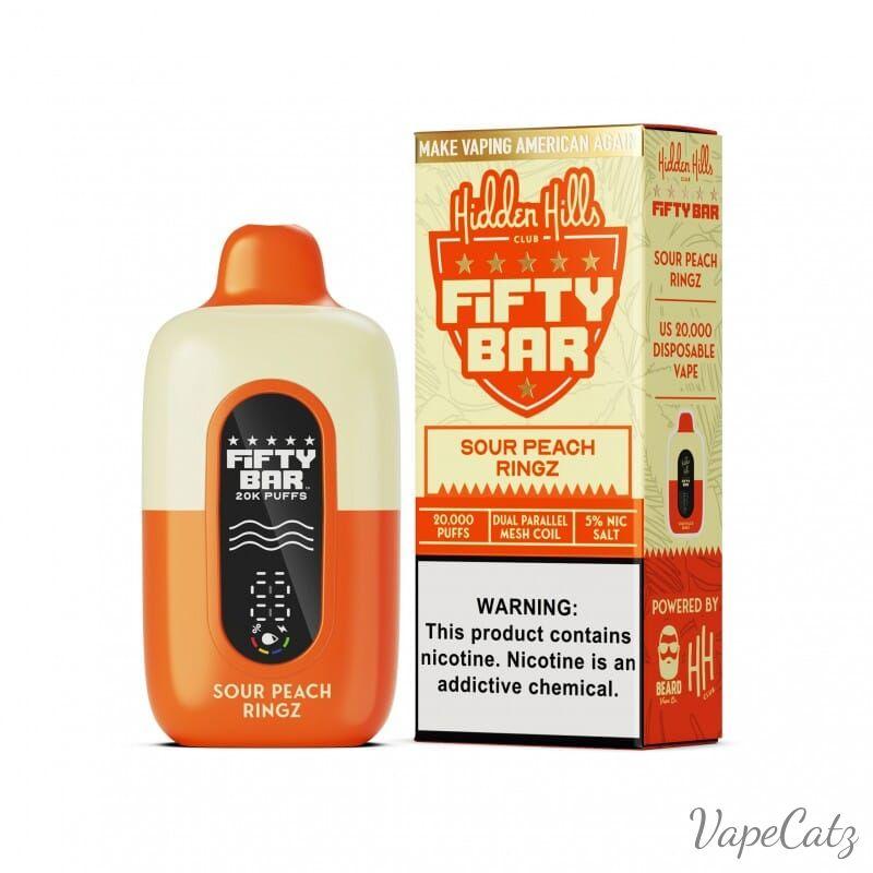 Fifty Bar USA Made Hidden Hills Collection Disposable Fifty Bar Sour Peach Ringz 