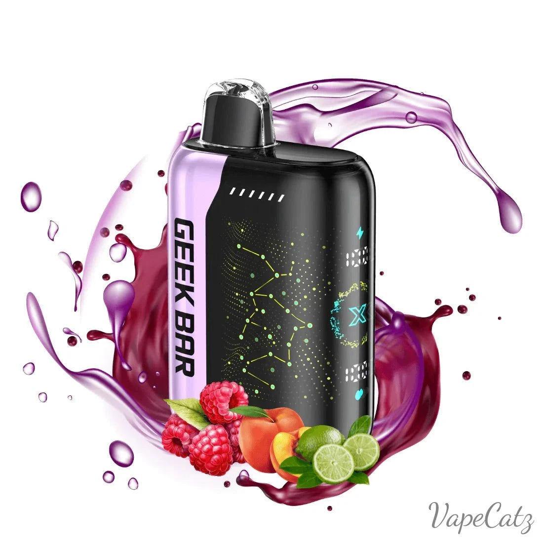 Geek Bar Pulse X Disposable Wicked & Vivi's House Raspberry Peach Lime 