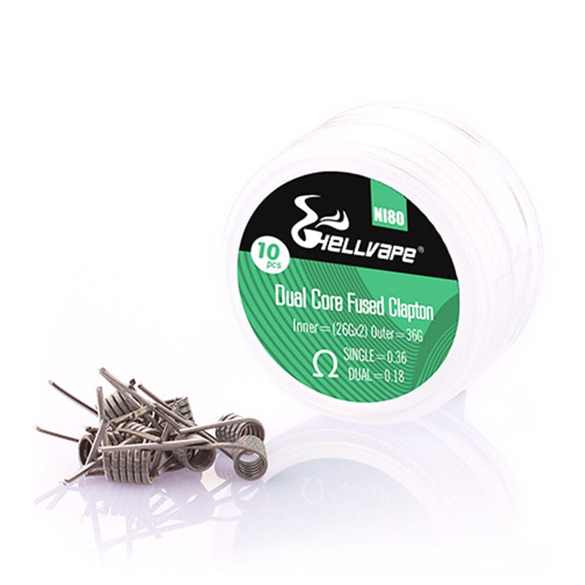 HellVape Wire - pre built coils - 10 pack Vape Accessories Wire Ni80 Dual Core Fused Clapton Prebuilt Wire 0.36 