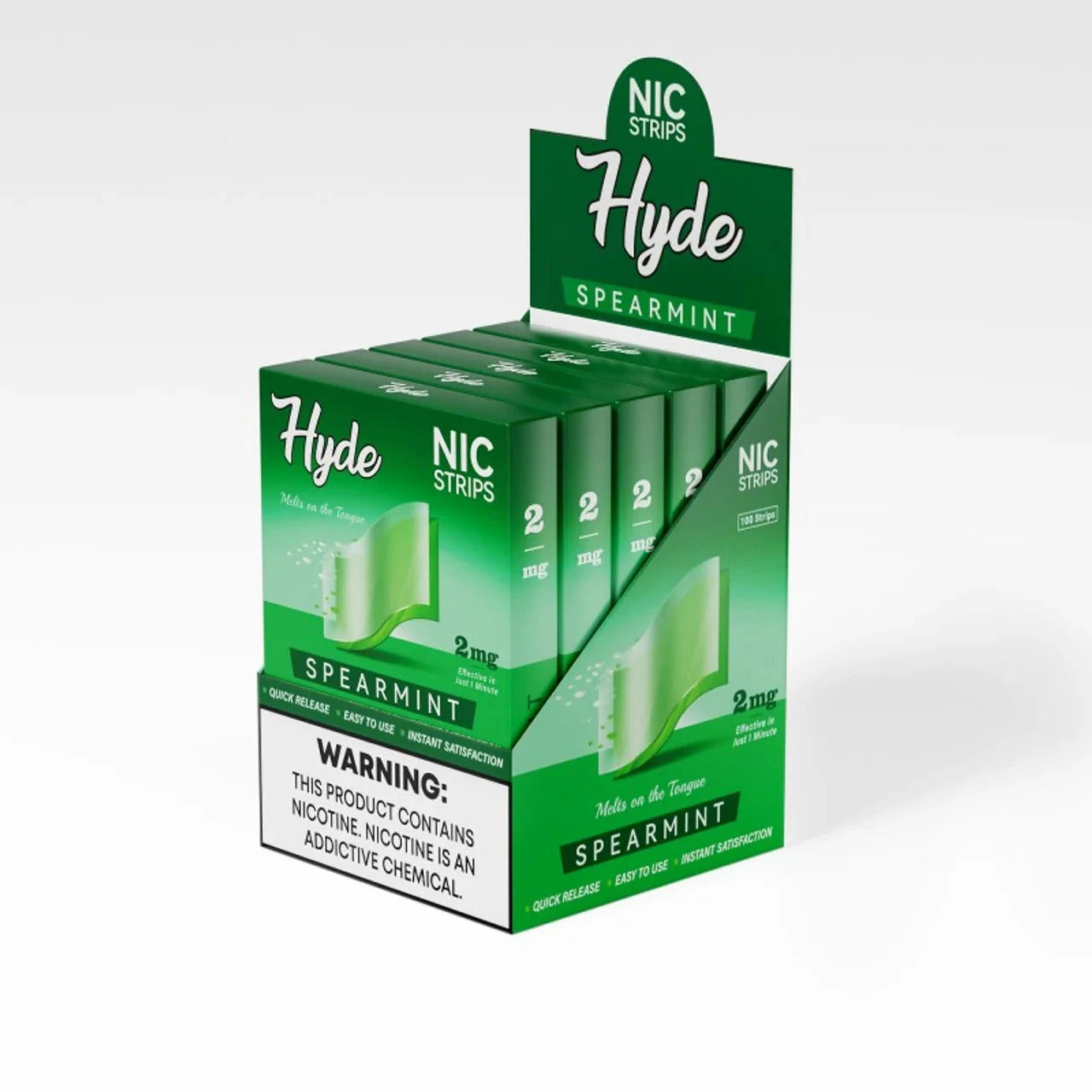 Hyde Nicotine Strips – 2mg – 20pk Pouches Hyde Strips Spearmint 5 pack of 20 pc boxes 