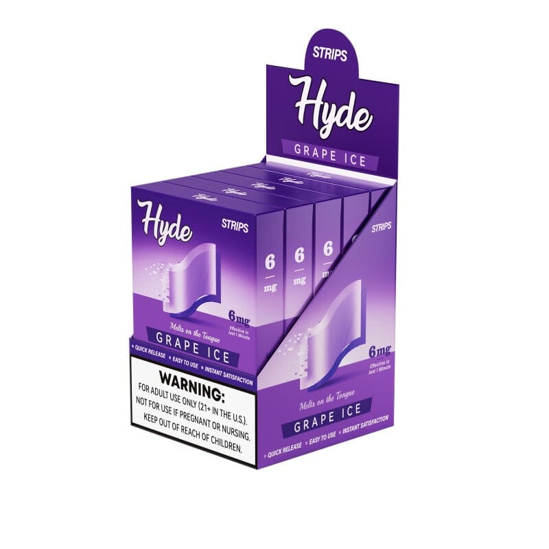 Hyde Nicotine Strips – 6mg – 20pk Pouches Hyde Strips Grape Ice Single 20 pc box 