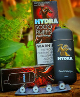 HYDRA 5000 PUFFS 3% DISPOSABLE VAPE Disposable Hydra Peach Mango 