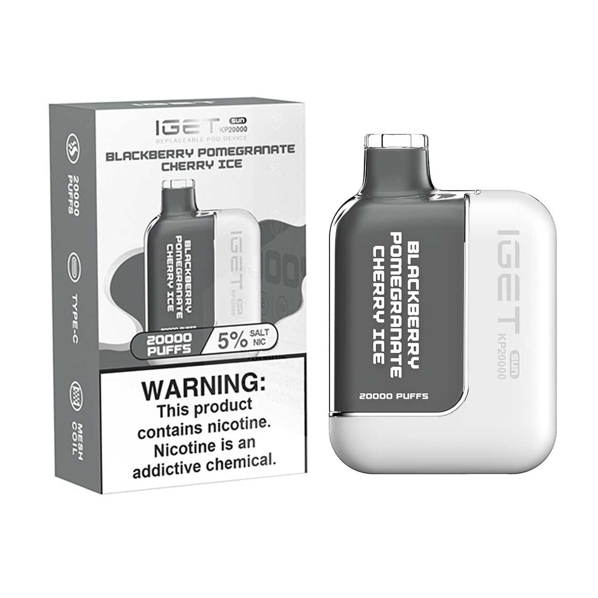 IGET KP20000 Disposable Wicked & Vivi's House Blackberry Pomegranate Cherry Ice Kit 