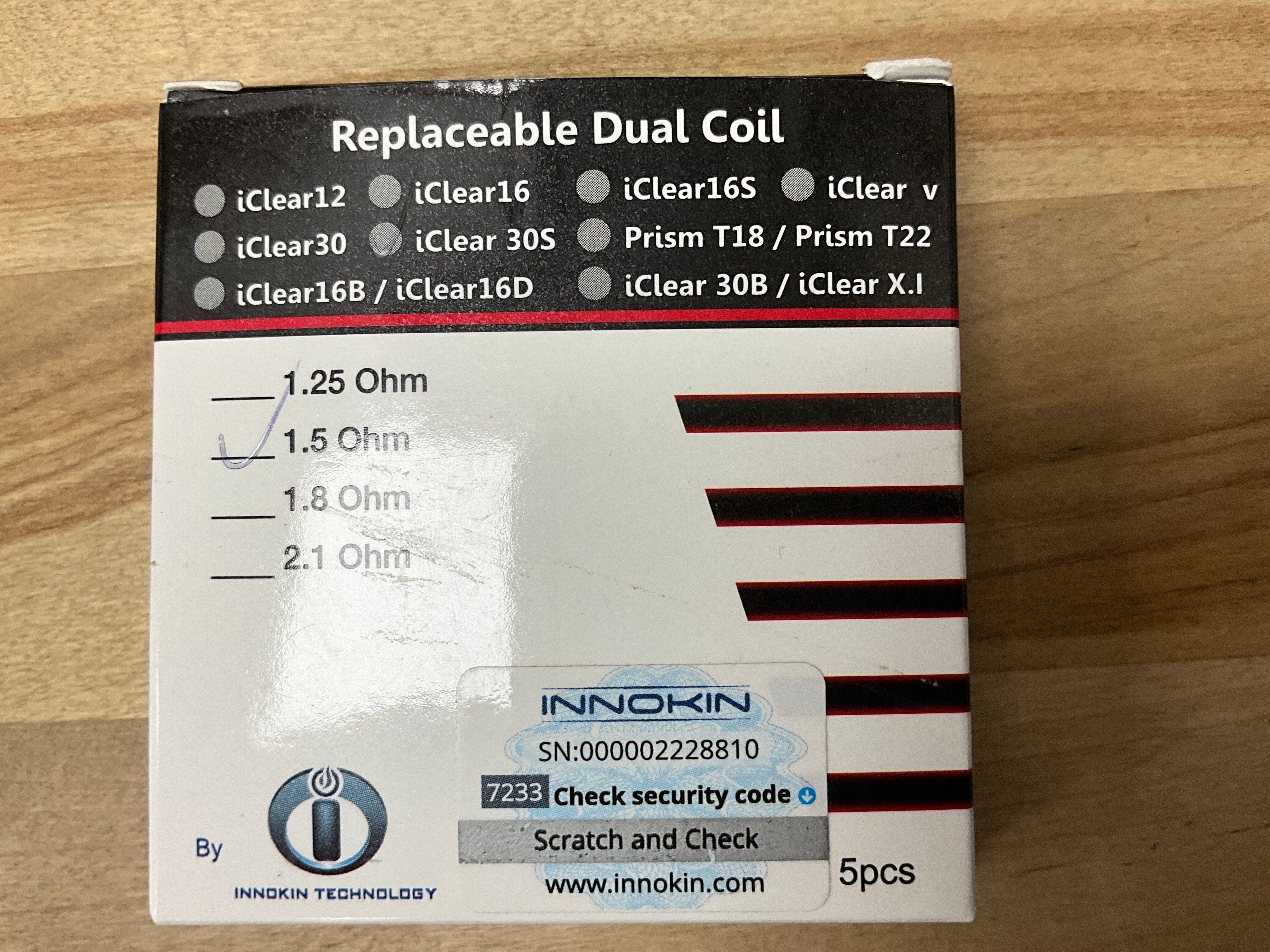 Innokin Dual Coils for I16 or I30 or I30S Tanks Classic Collection Innokin Hardware IClear 30S 1.5 Ohm 