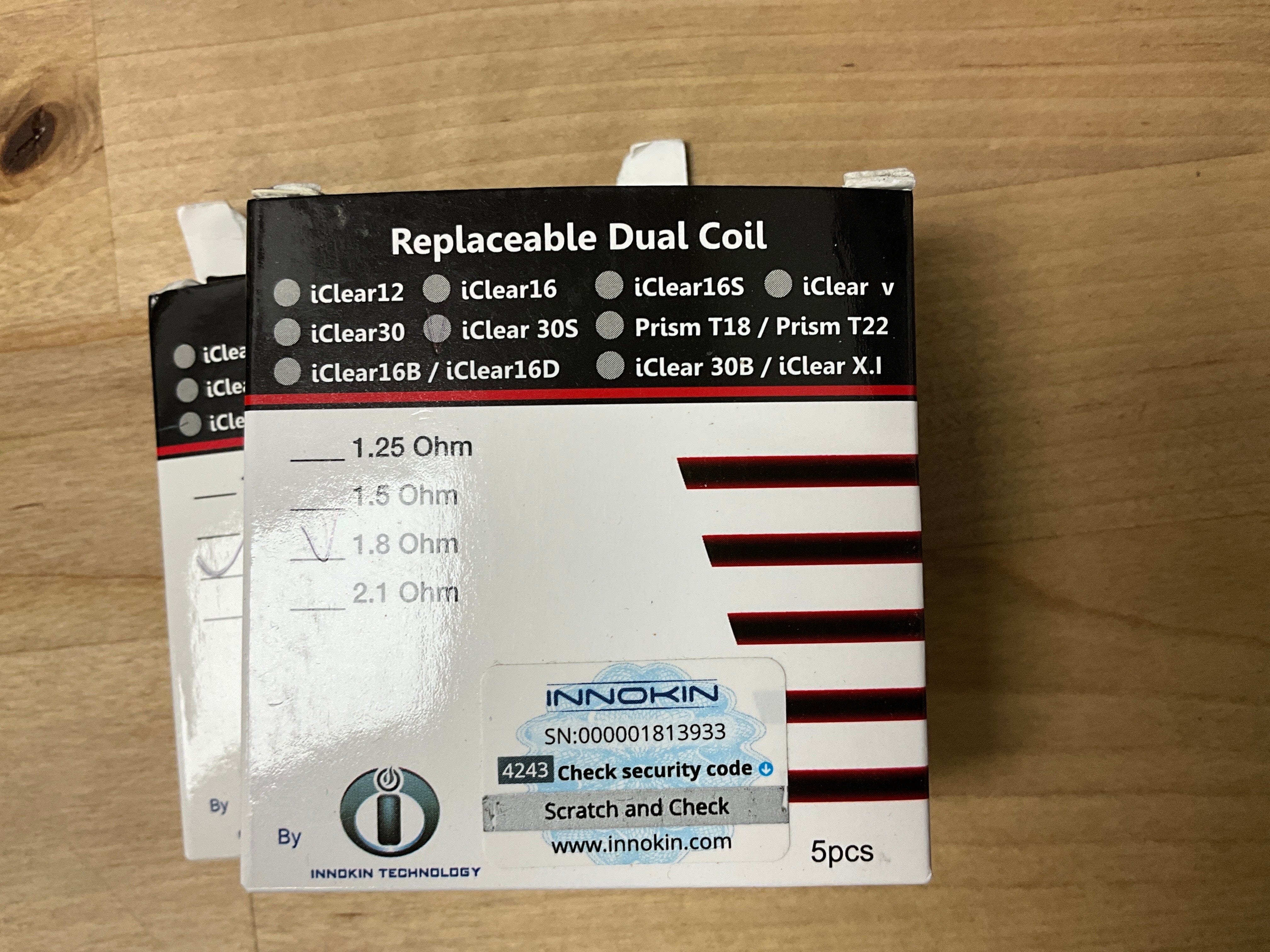 Innokin Dual Coils for I16 or I30 or I30S Tanks Classic Collection Innokin Hardware iClear 30S 1.8 Ohm 