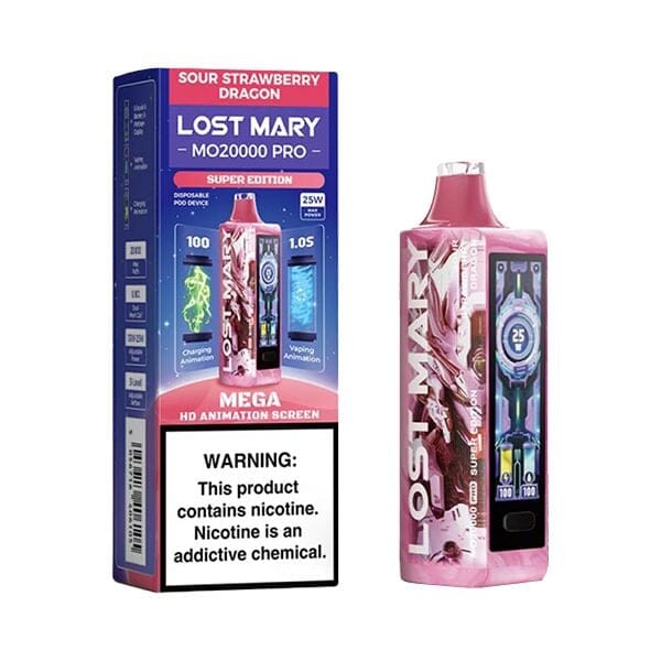 Lost Mary 20000 Pro Disposable Wicked & Vivi's House Sour Strawberry Dragon 