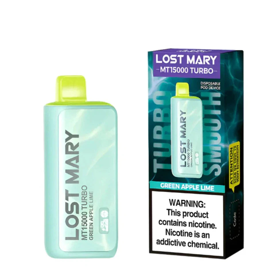 Lost Mary MT15000 Turbo Disposable 5% Disposable FunkyRepublic Green Apple Lime 