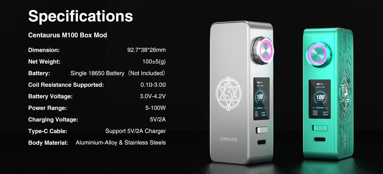Lost Vape Centaurus M100 Box Mod Classic Collection Classic Collection 