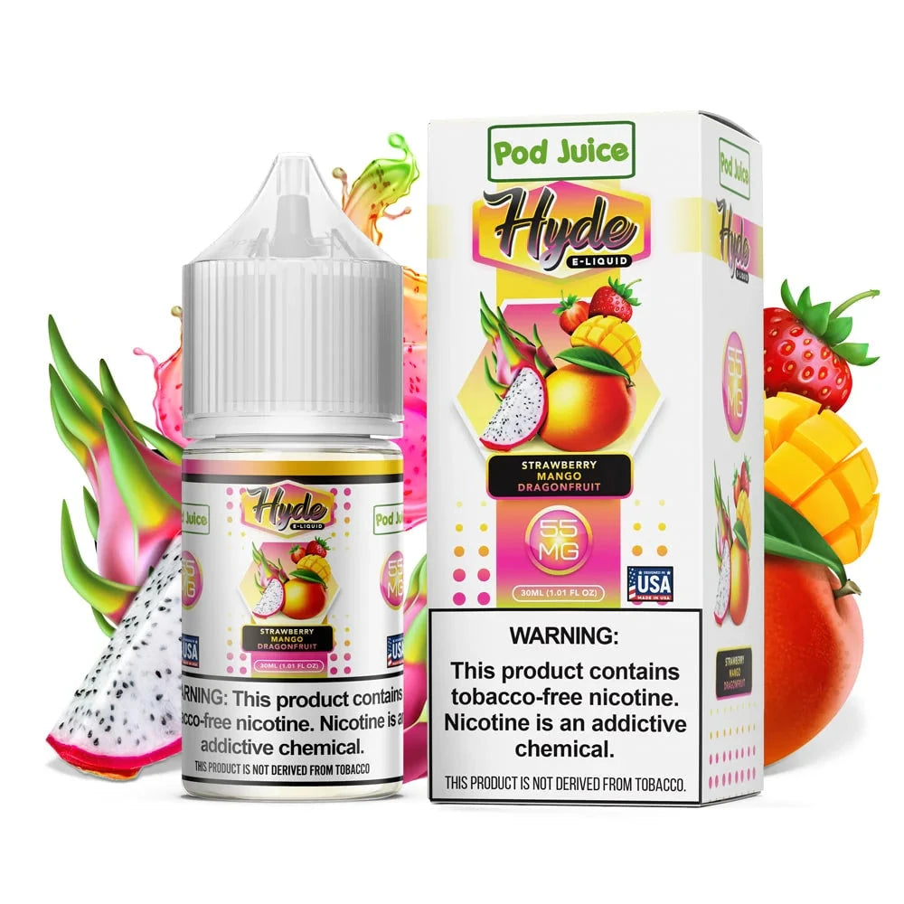 Pod Juice Hyde E-liquid High Content Salt E-Liquid High Content Salt E-Liquid Strawberry Mango Dragon fruit 55mg 