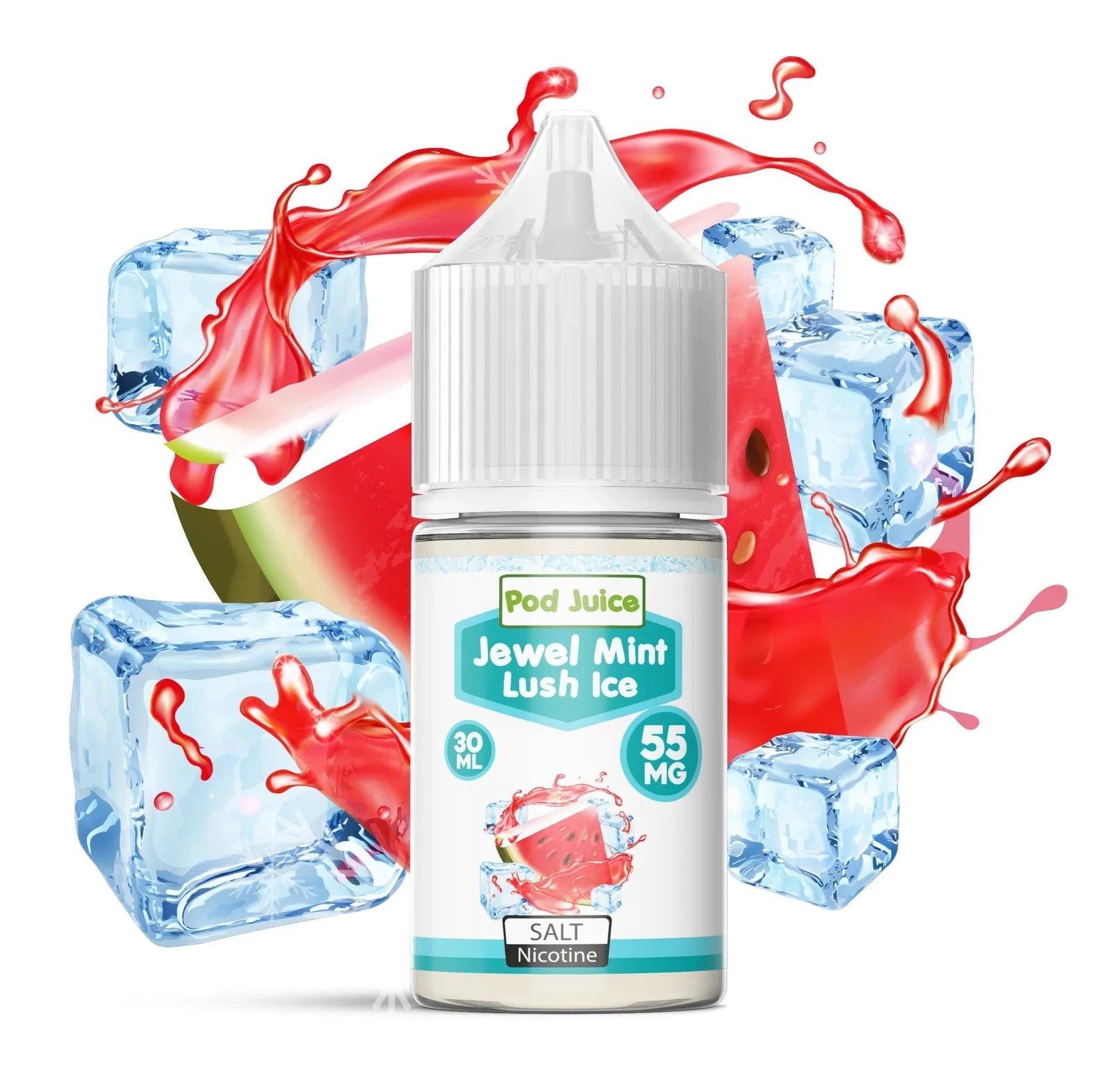 Pod Juice Salt 30ml High Content Salt E-Liquid High Content Salt E-Liquid Jewel Mint Lush Freeze 10mg 