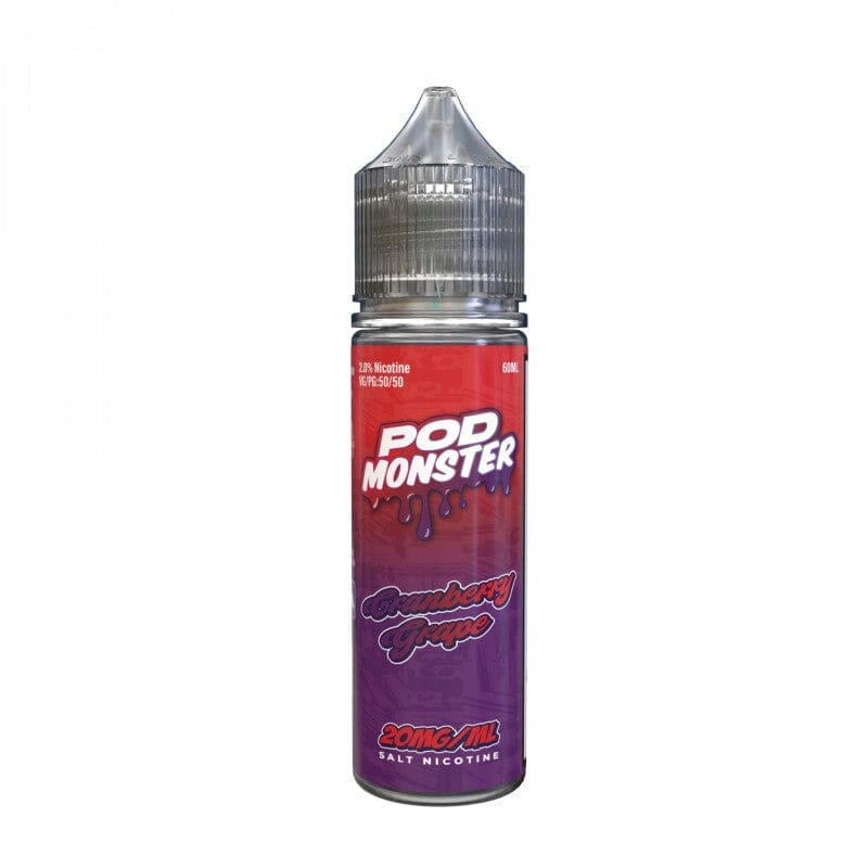 Pod Monster Salts 60ml High Content Salt E-Liquid High Content Salt E-Liquid 20mg Cranberry Grape 